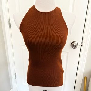 NWT Banana Republic Knit Ribbed Sweater Tank, Spice, Sz XS